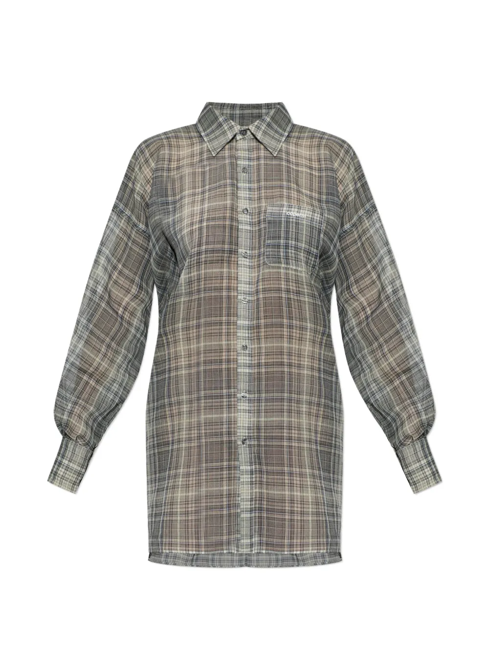 Coperni plaid drawstring-waist shirt - Grigio