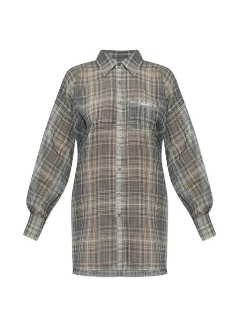 Coperni plaid drawstring-waist shirt