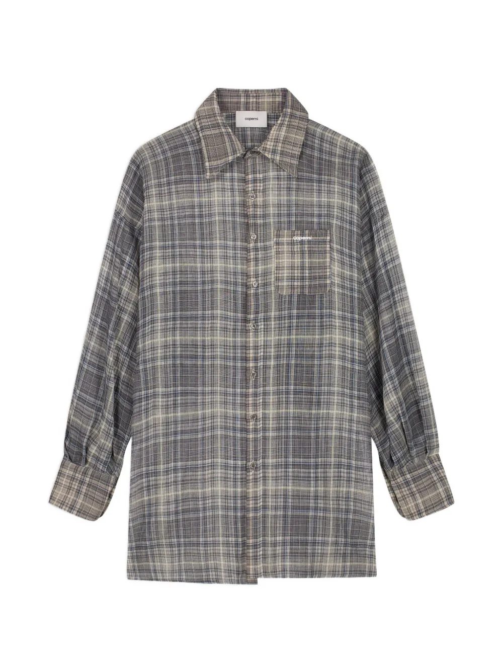 Coperni plaid drawstring-waist shirt - Grigio