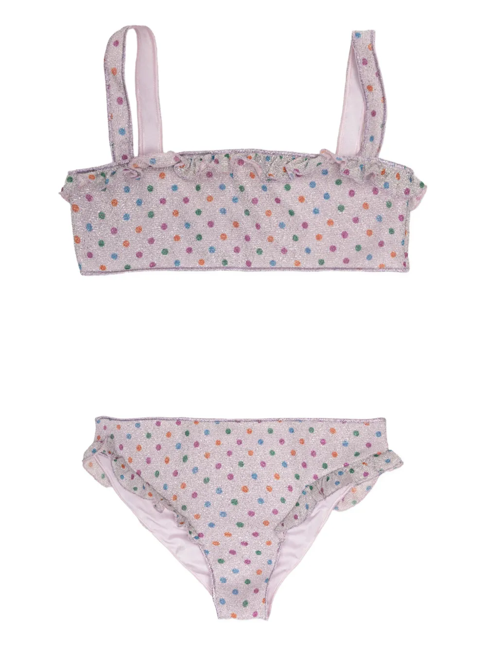 Oseree Kids ruffled polka-dot bikini - Pink