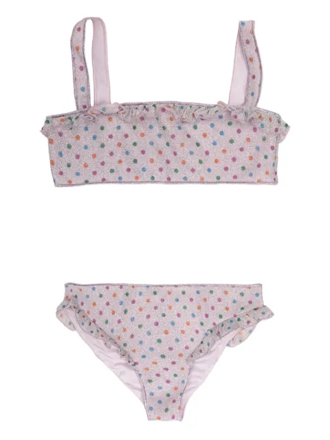 Oseree Kids ruffled polka-dot bikini