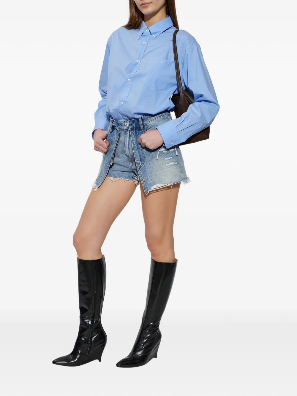  Alexander Wang Mono Vaquero Con Efecto Envejecido - Azul 