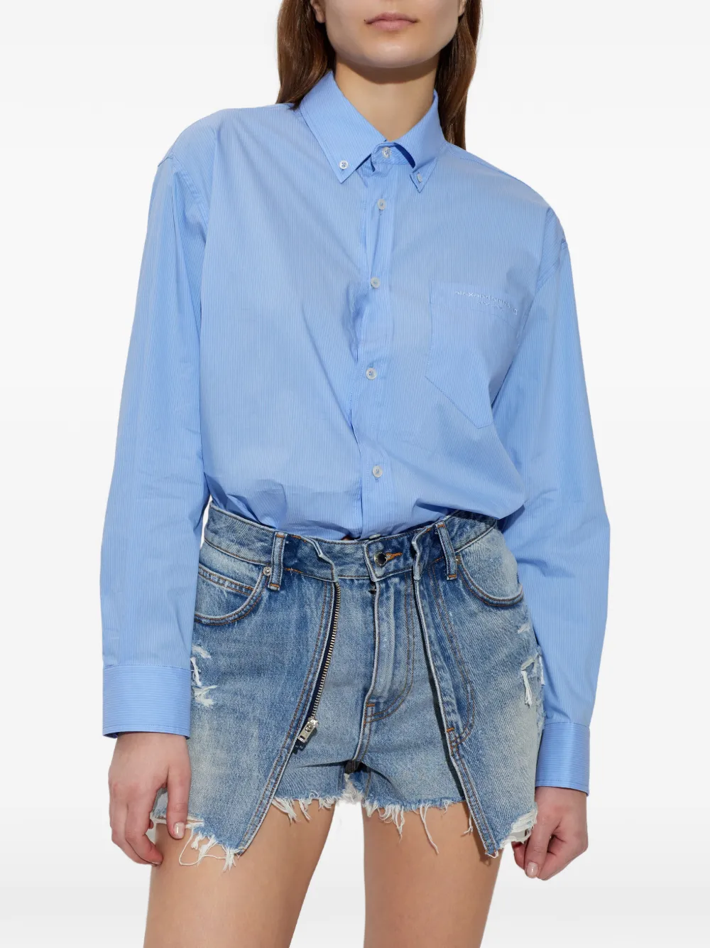  Alexander Wang Mono Vaquero Con Efecto Envejecido - Azul 