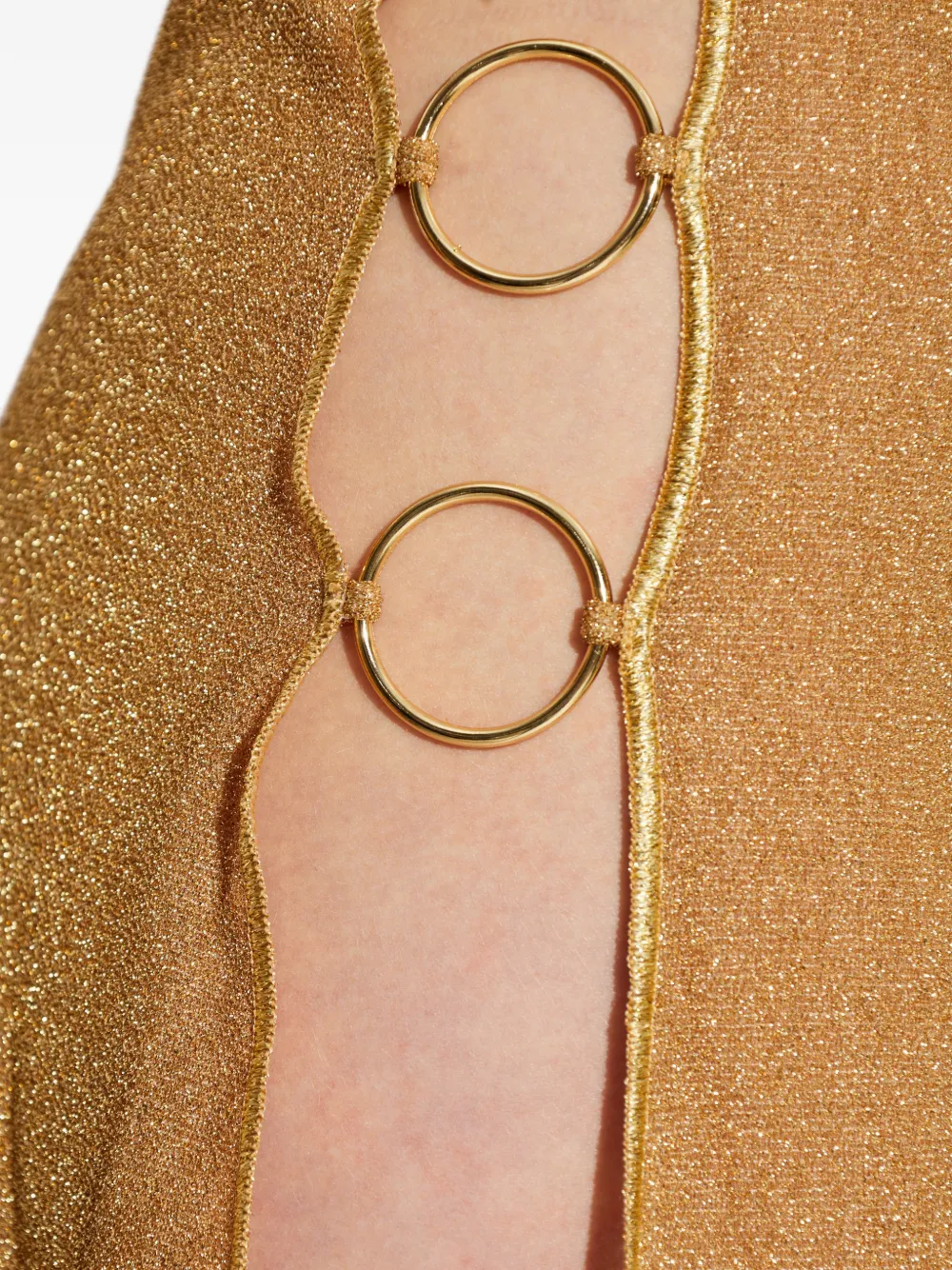 Oséree Maxi-jurk met col en ring-detail Goud