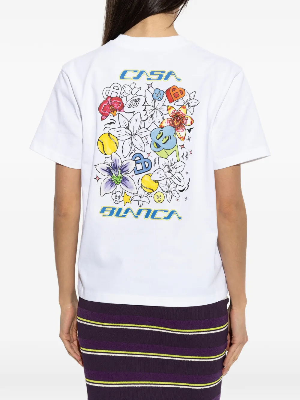 Casablanca T-shirt met grafische print Wit