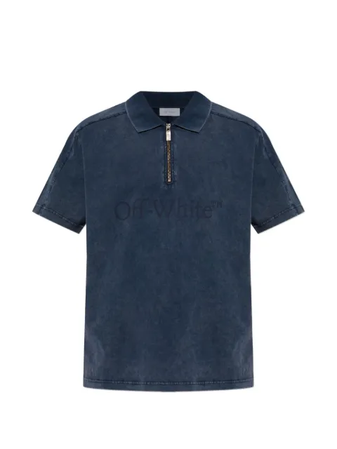 Off-White half-zip polo shirt
