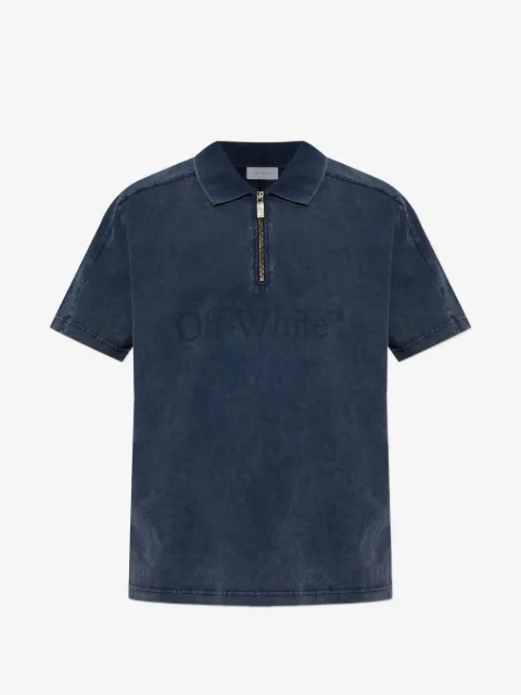 Off-White half-zip polo shirt