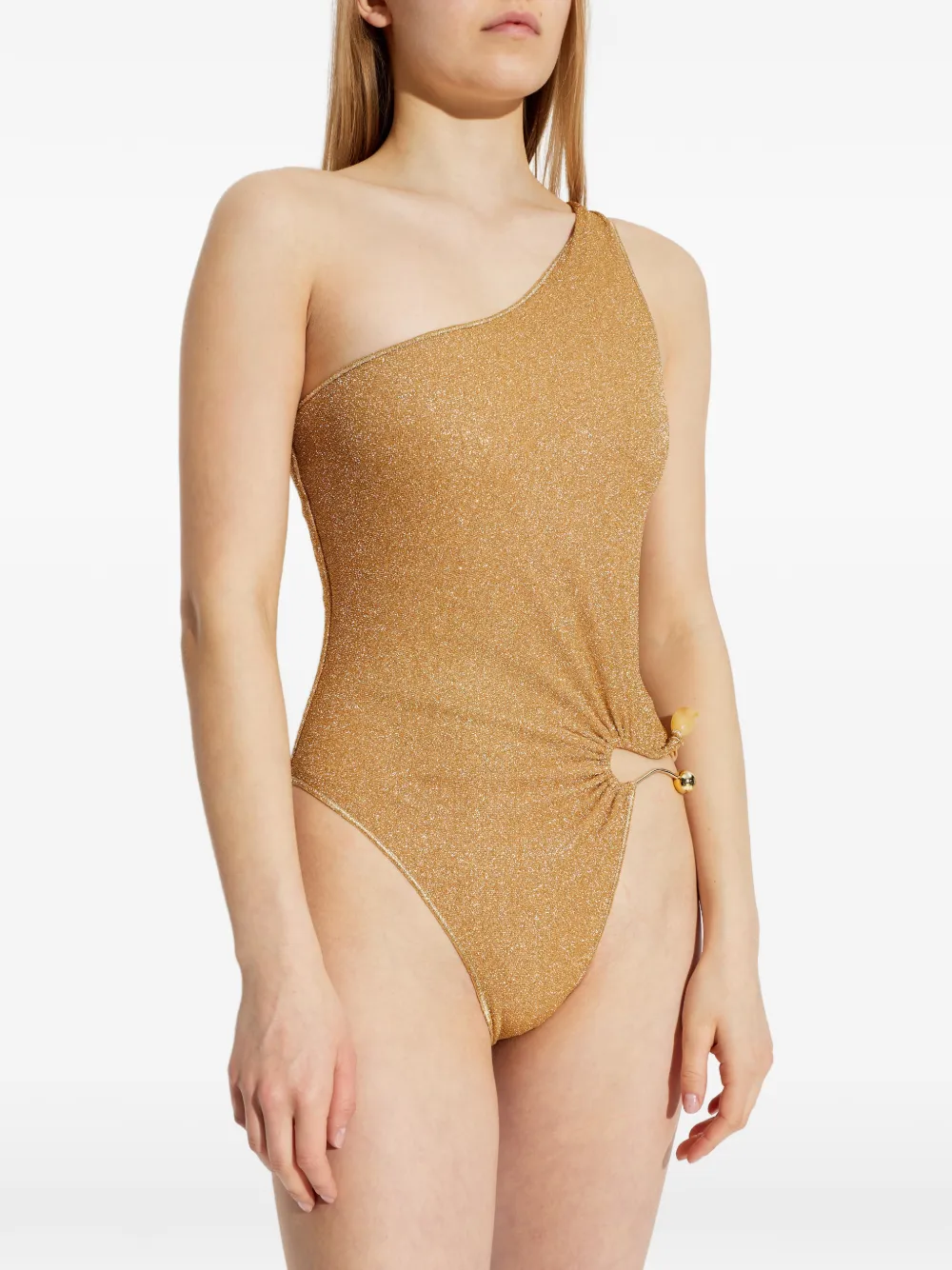 Oséree Asymmetrisch badpak met ring Goud