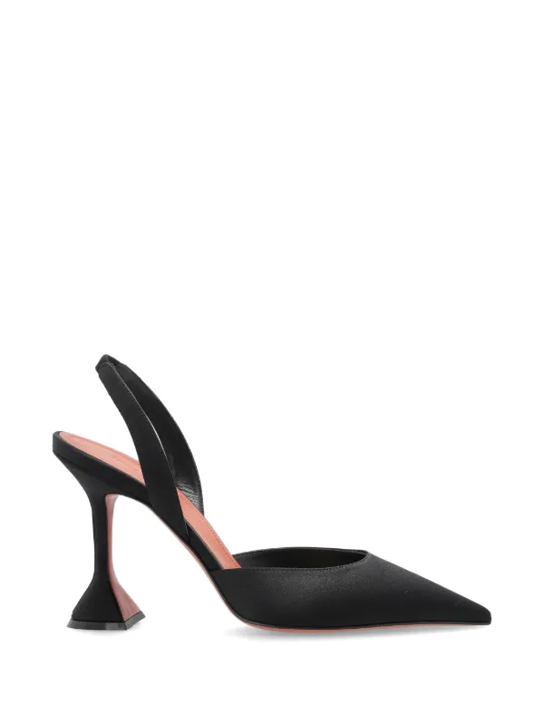 Amina Muaddi Holli Slingback Pointed Pumps in Black