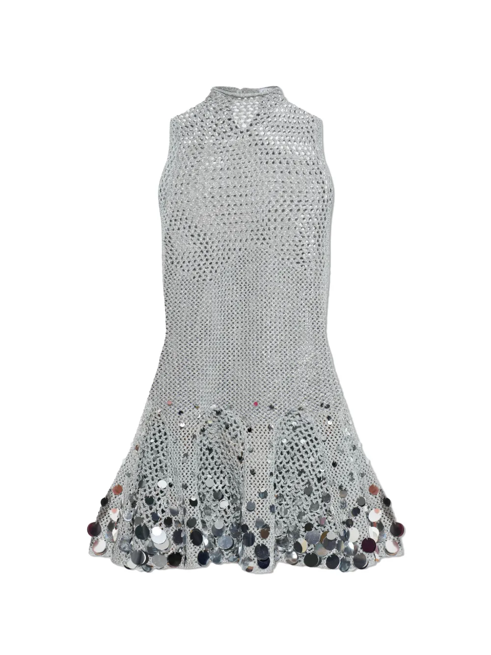 Casablanca sequin-embellished high-neck dress - Argento