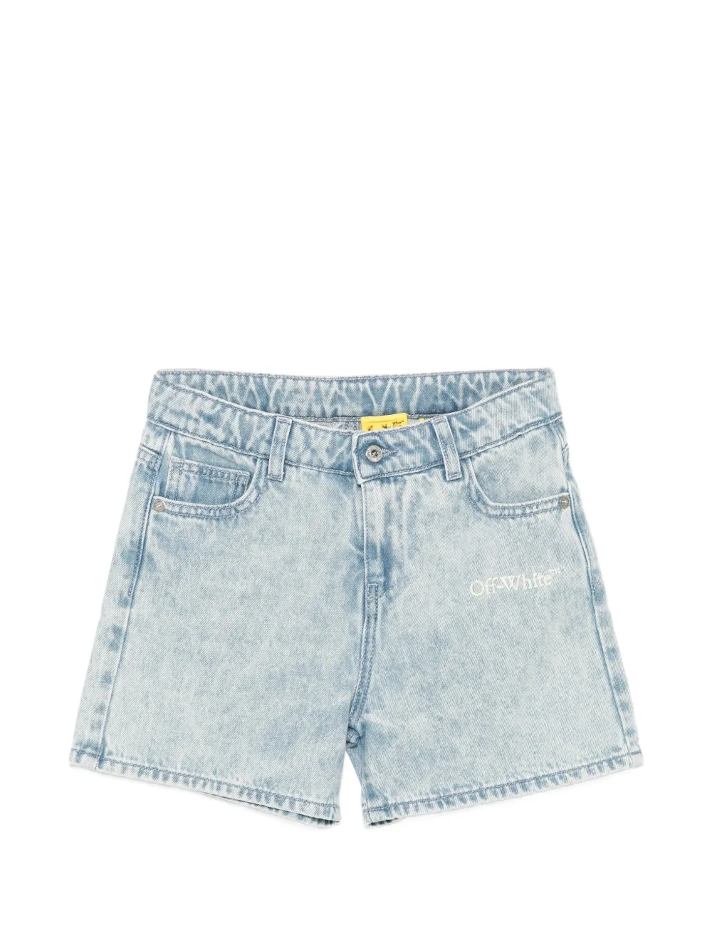 Off-White Kids logo-priint shorts - Blau