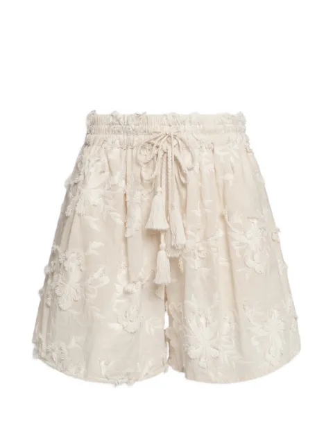 Weili Zheng shorts con bordado floral