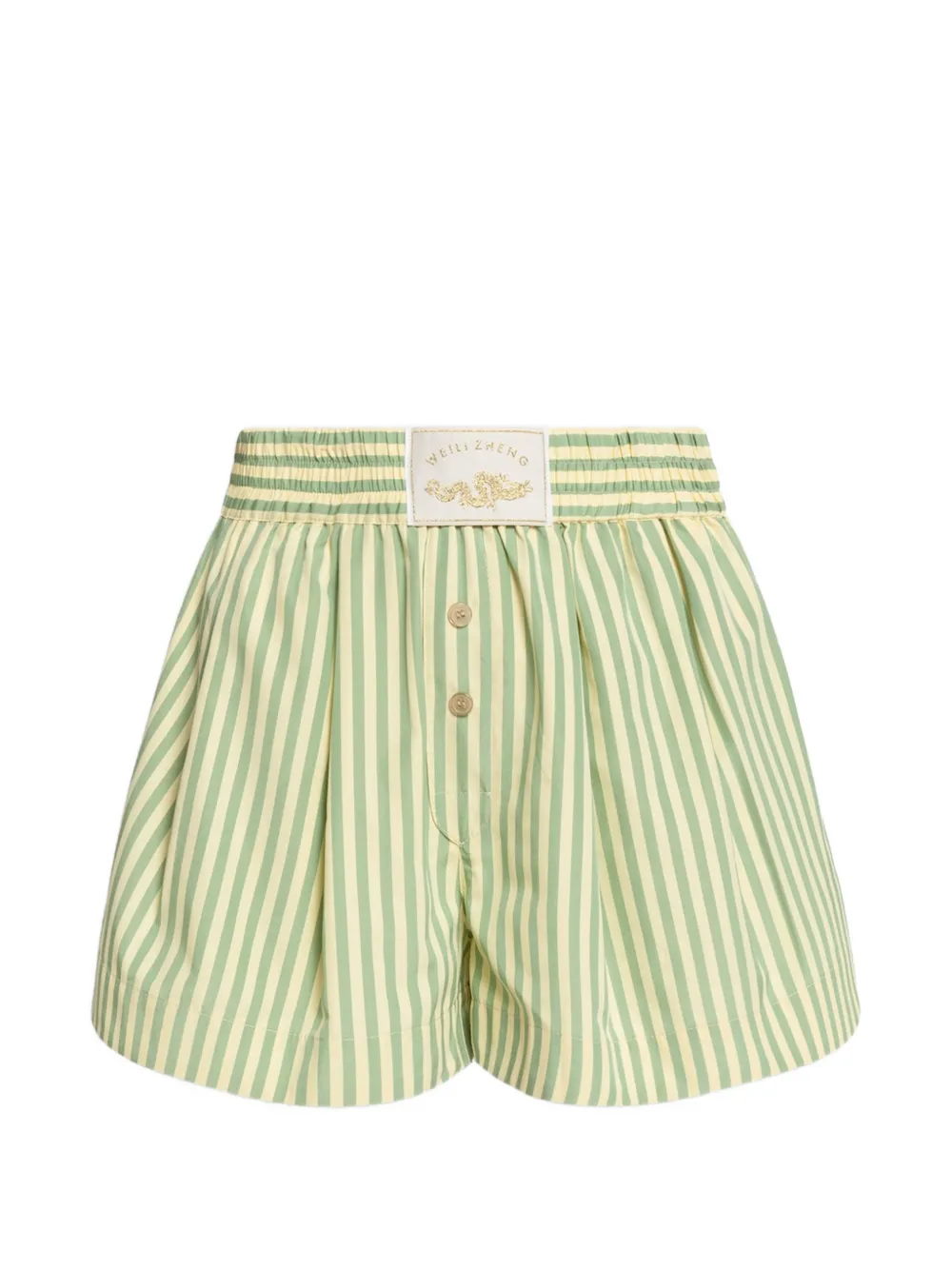 Weili Zheng striped-pattern shorts - Verde
