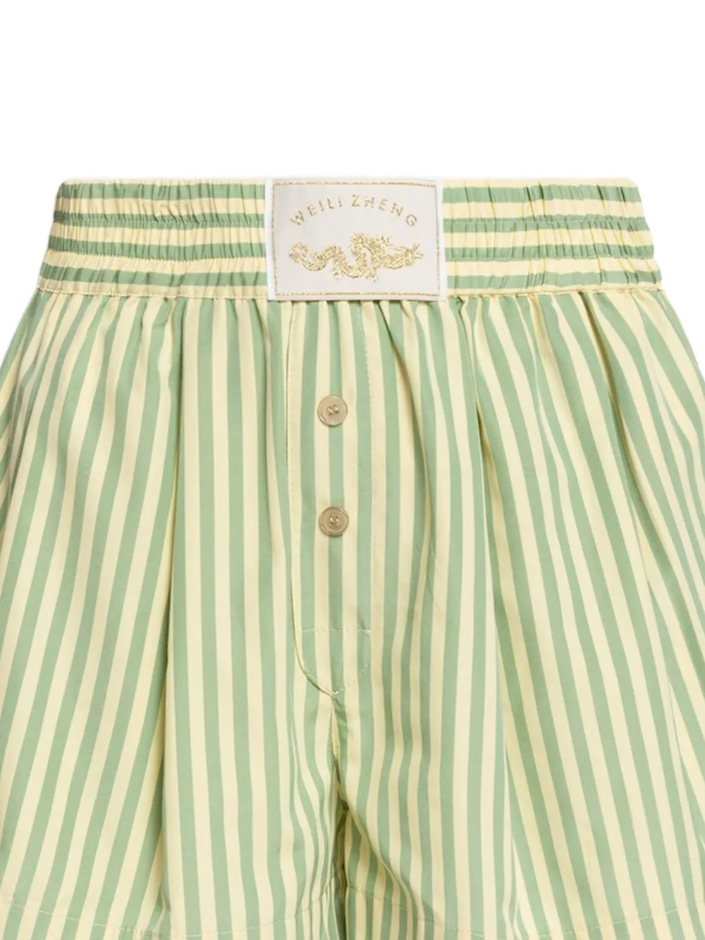  Weili Zheng Striped-pattern Shorts - Green 