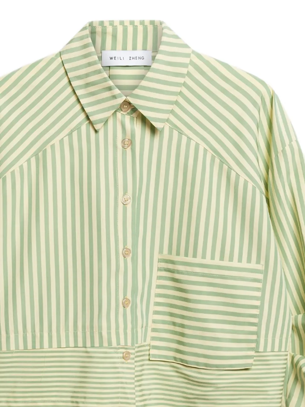  Weili Zheng Striped-pattern Shirt - Green 