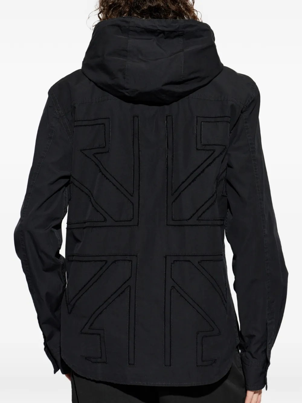 Off-White Overhemd met capuchon en borstzak Zwart