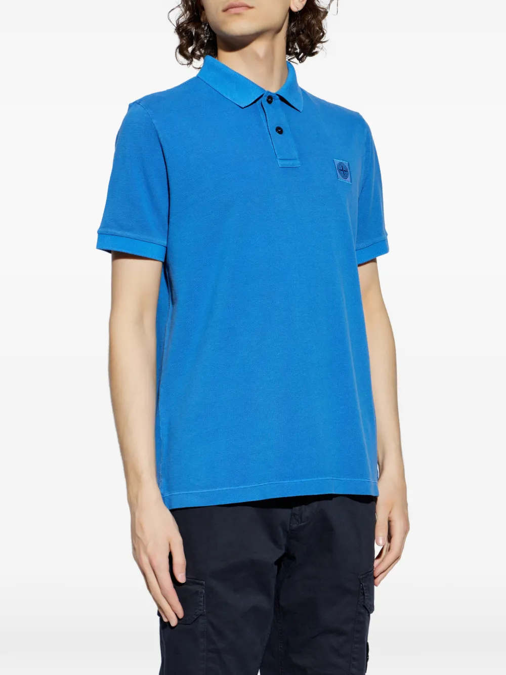 Stone Island Katoenen piquè poloshirt Blauw
