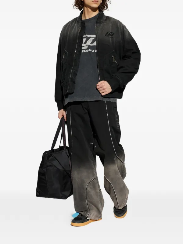 Off-White zip-up Faded Bomber Jacket | Black | FARFETCH