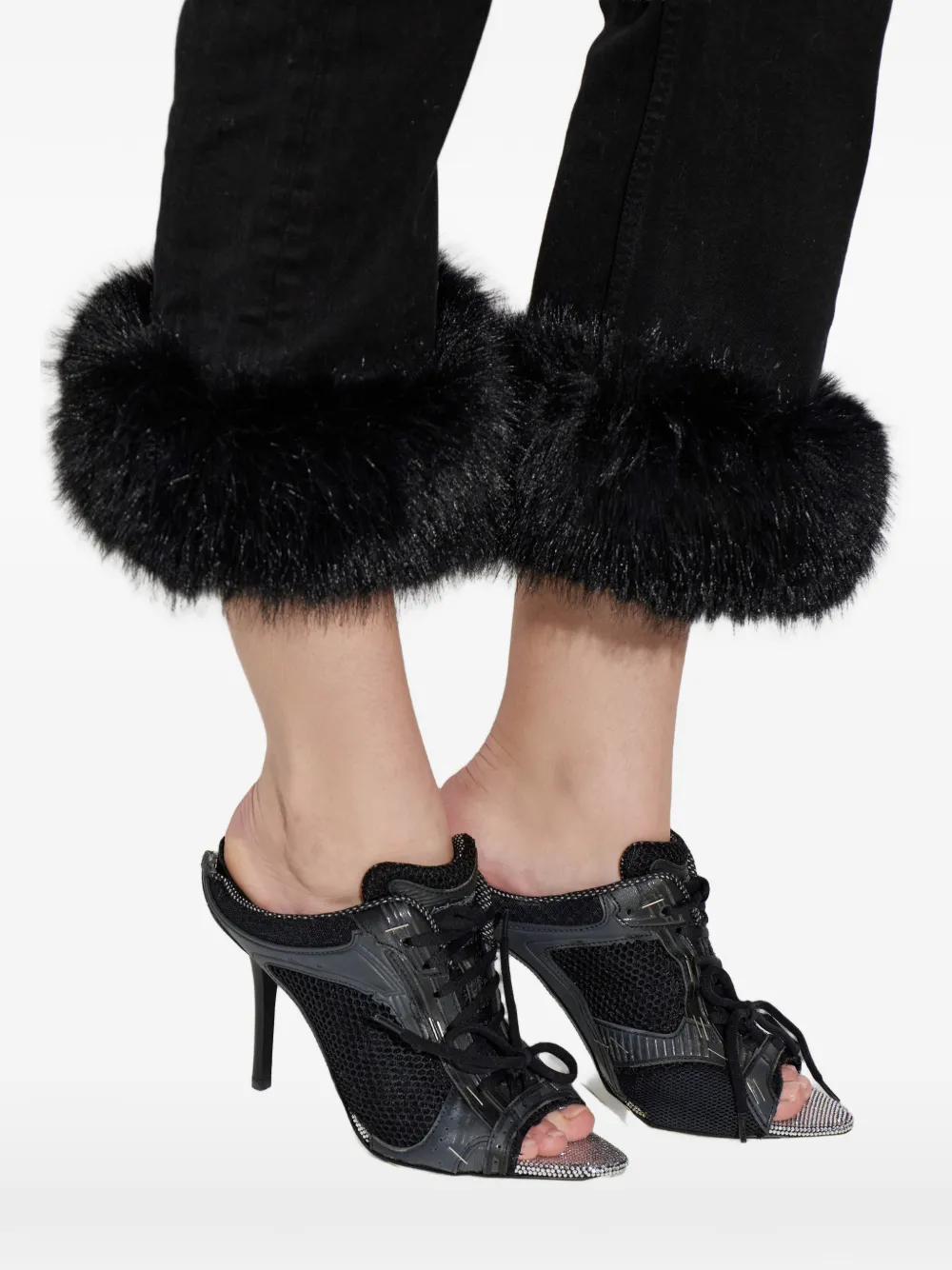 Balenciaga Stapler mesh sandalen Zwart