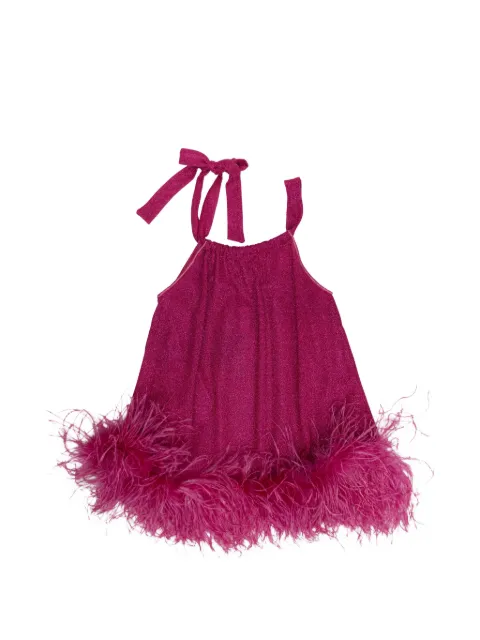 Oseree Kids feather-trim dress