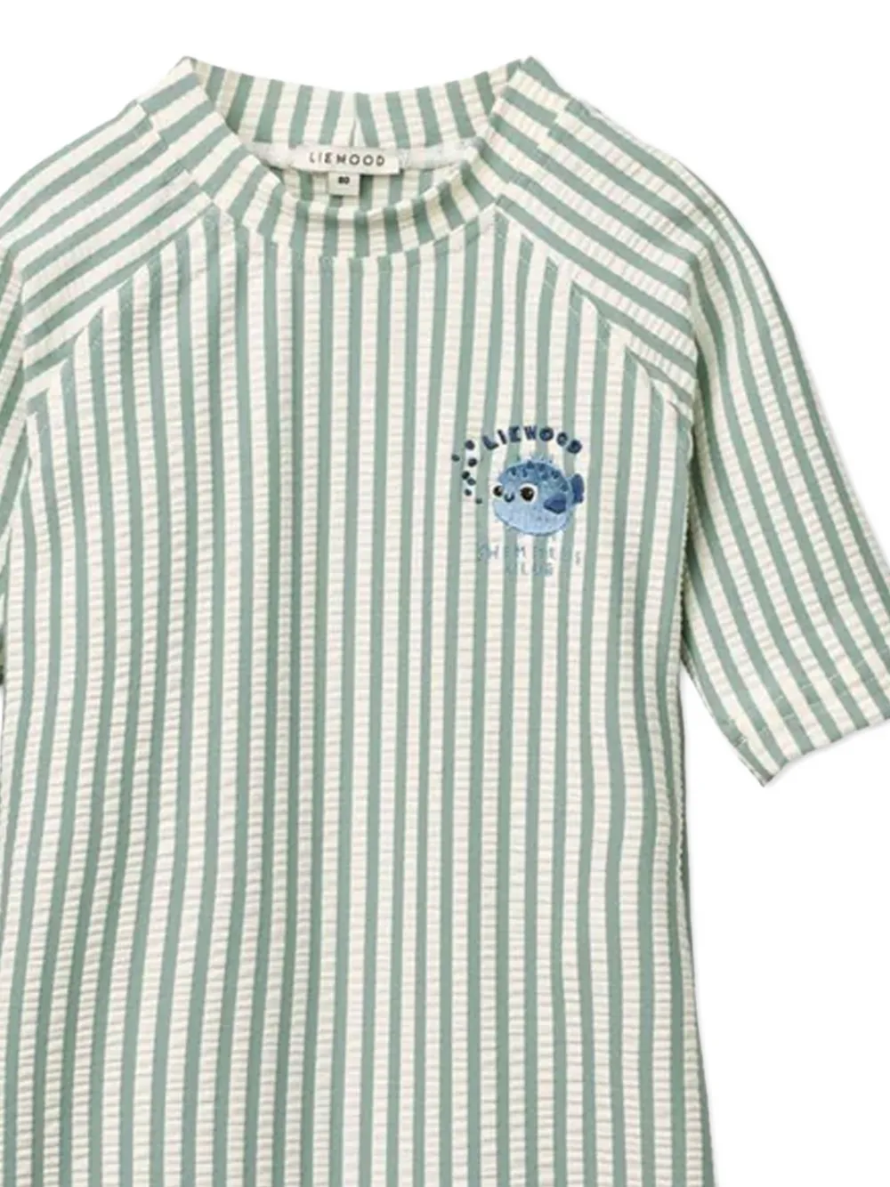  Liewood Striped Graphic Babygrow - Green 