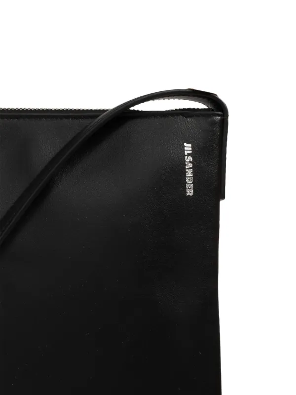 Jil Sander Leather Messenger Bag | Black | FARFETCH ID