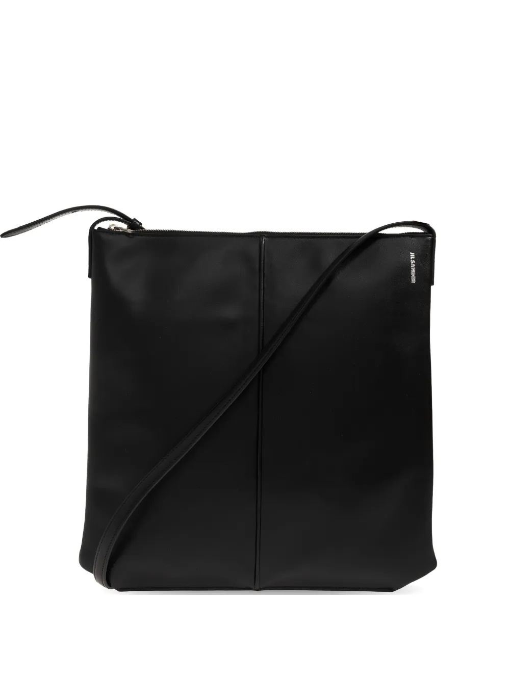 Jil Sander leather messenger bag - Nero