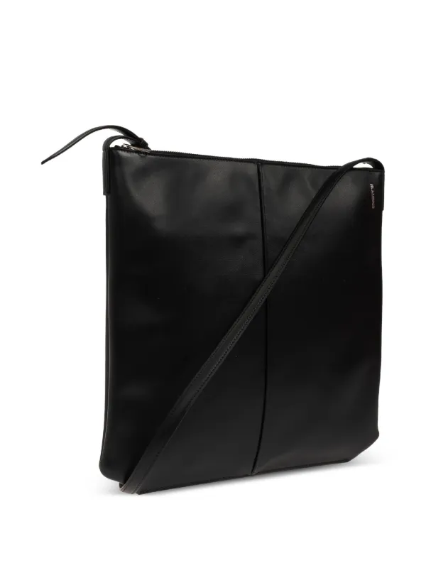 Jil Sander Leather Messenger Bag | Black | FARFETCH ID