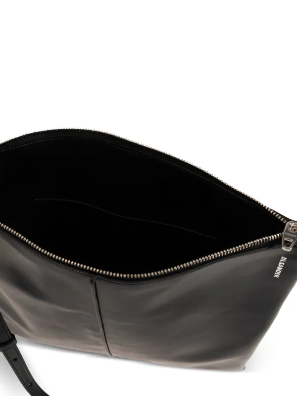 Jil Sander Leather Messenger Bag | Black | FARFETCH ID