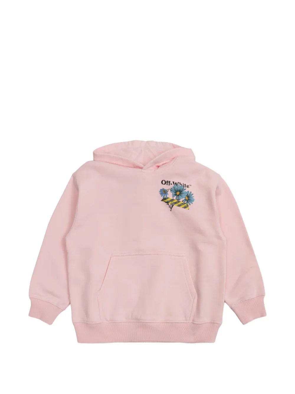 Off-White Kids floral-detail hoodie - Rosa