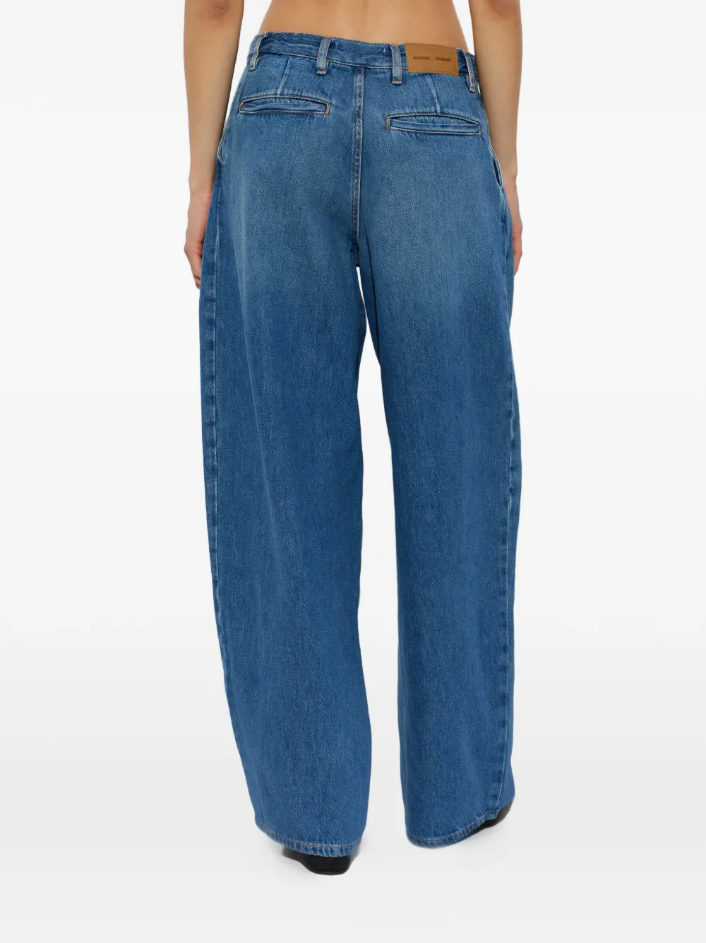 SAMSOE Saharperfluid geplooide jeans Blauw