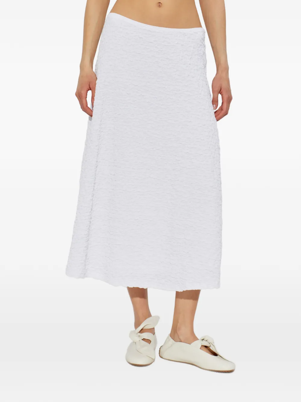 SAMSOE Sadaidy midi-rok met textuur Wit