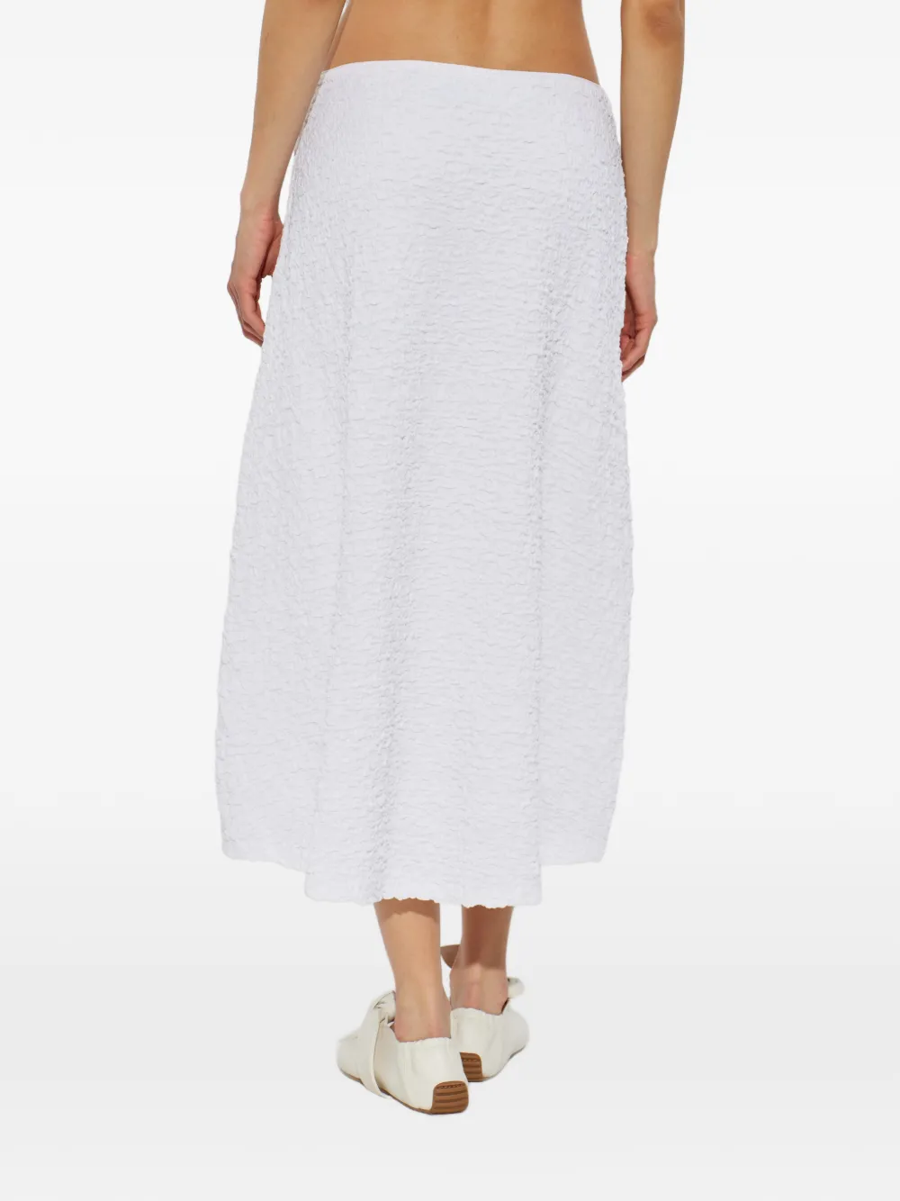 SAMSOE Sadaidy midi-rok met textuur Wit