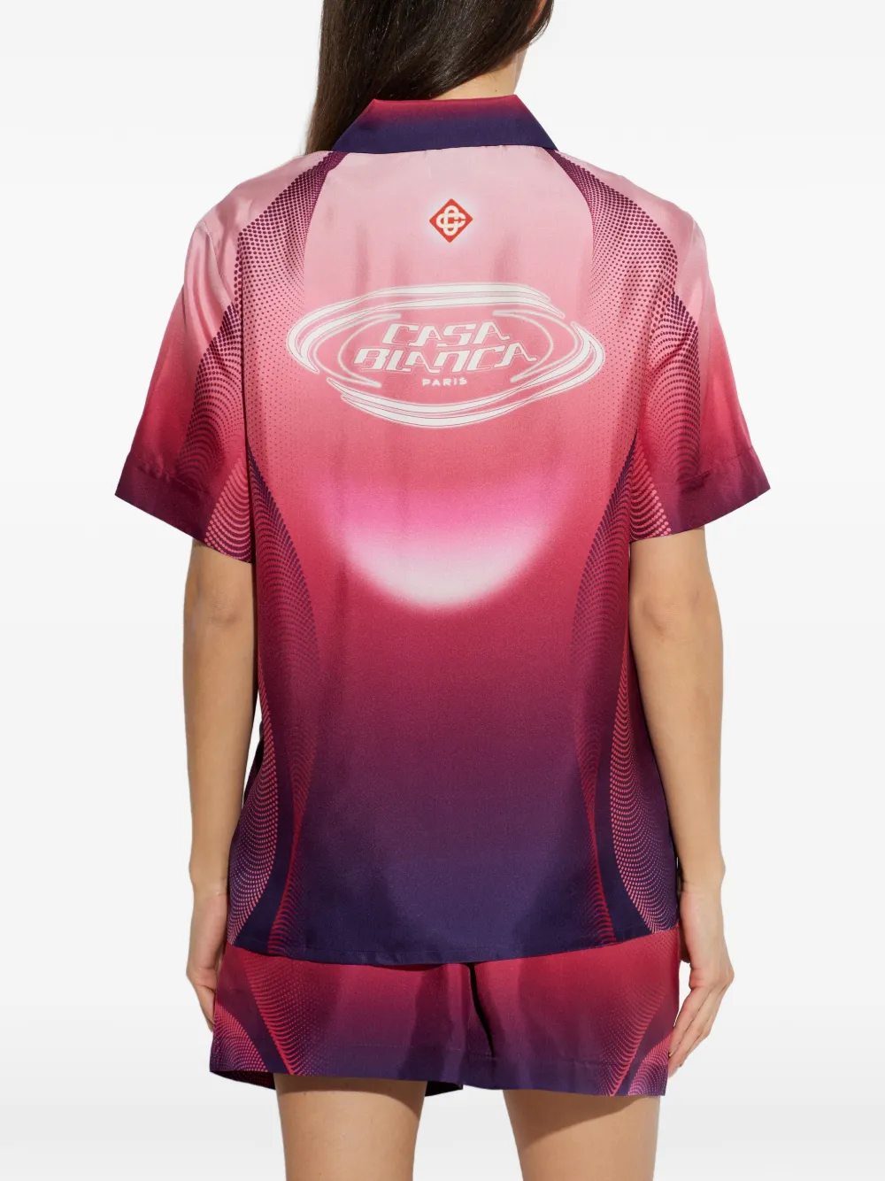 Casablanca Poloshirt met kleurverloop Roze
