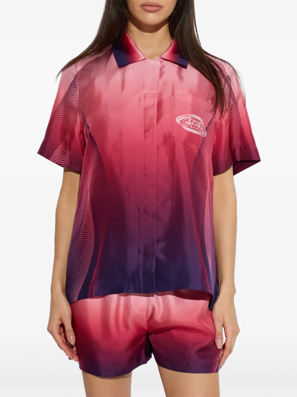 Casablanca Poloshirt met kleurverloop Roze