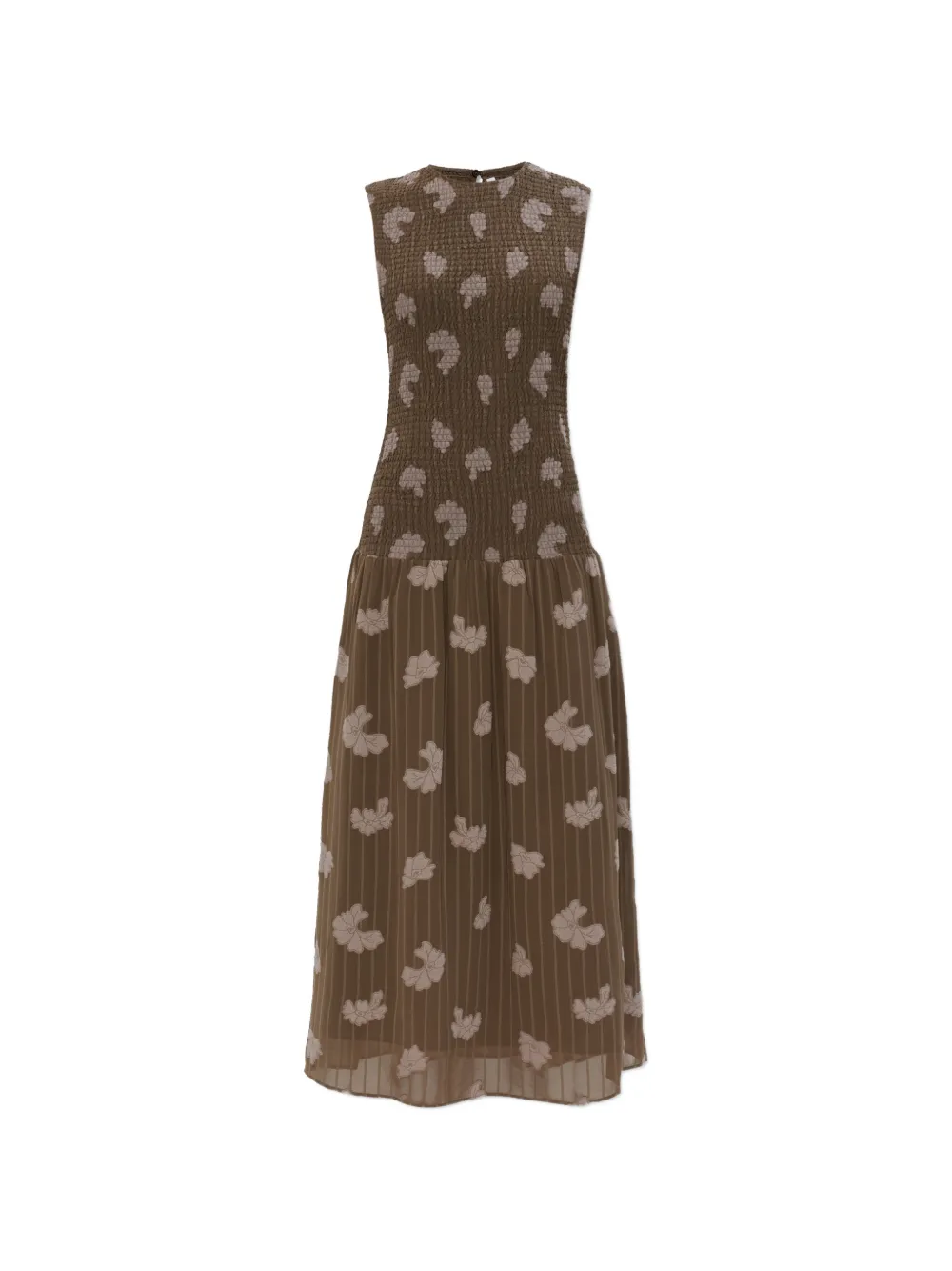 SAMSOE SAMSOE Safrida shirred floral-print midi dress - Brown