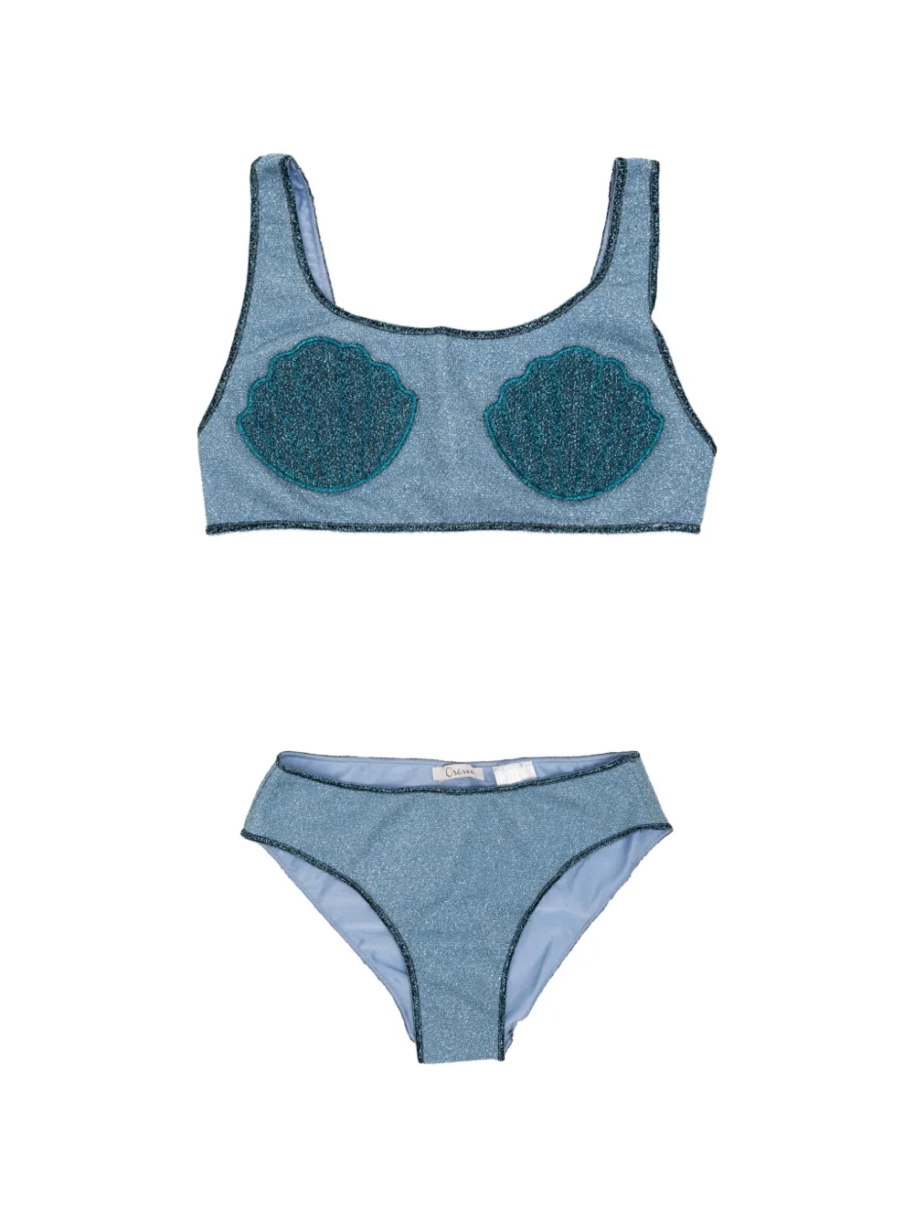 Oseree Kids shell-appliqué swimsuit - Blu