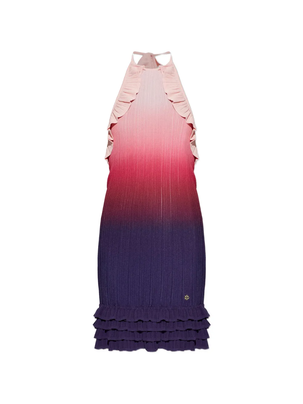 Casablanca ruffled-trim harterneck mini dress - Viola