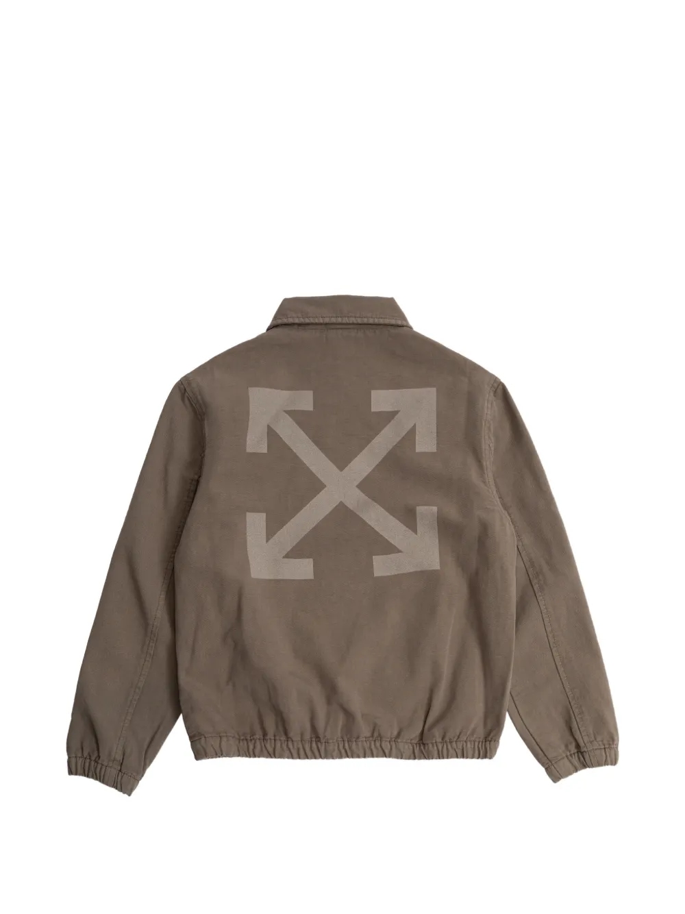 Off-white Kids' Logo-appliqué Zip-up Bomber Jacket In Green