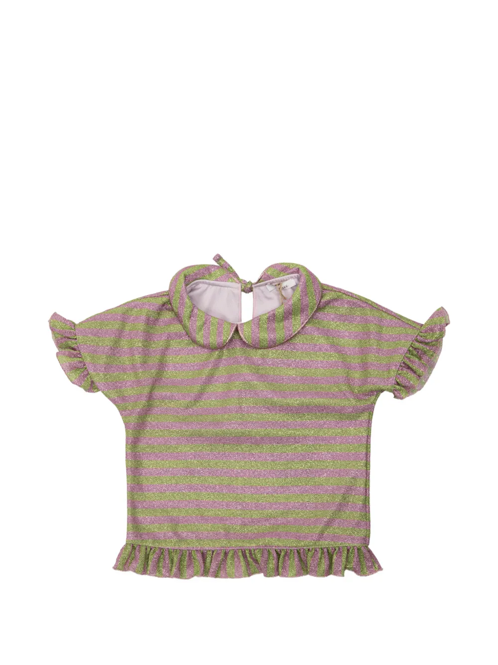 Oseree Kids ruffled striped top - Rosa