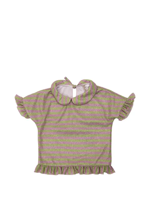 Oseree Kids ruffled striped top