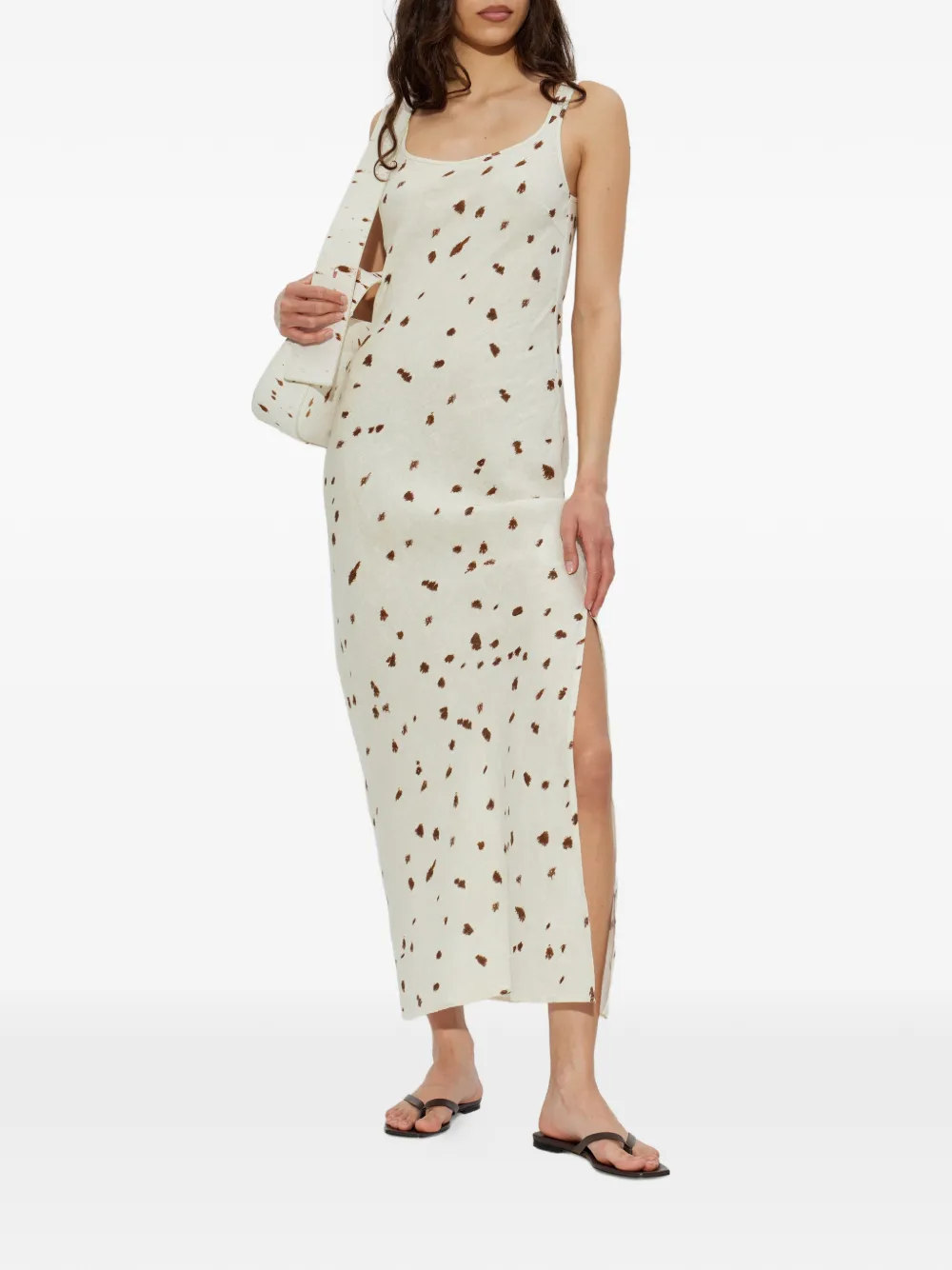 SAMSOE Sasunna mouwloze midi-jurk Beige