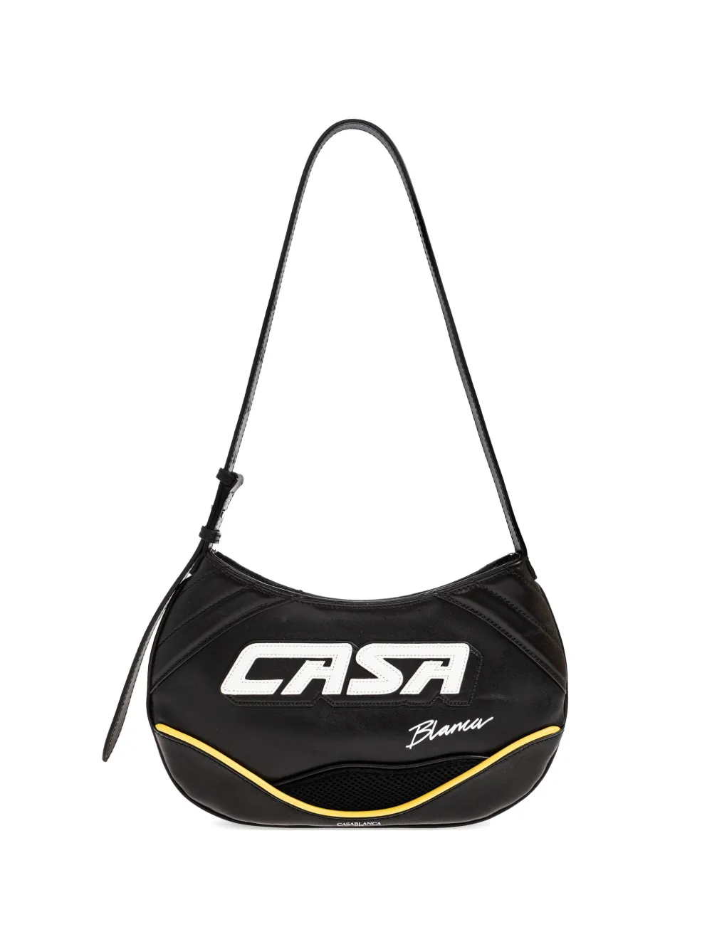 Casablanca logo-lettering leather shoulder bag - Nero