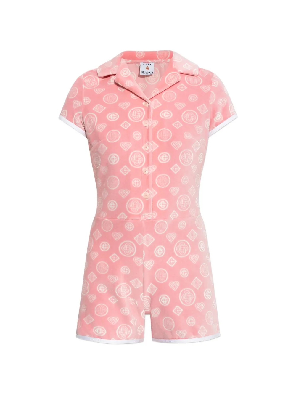 Casablanca patterned collared playsuit - Rosa