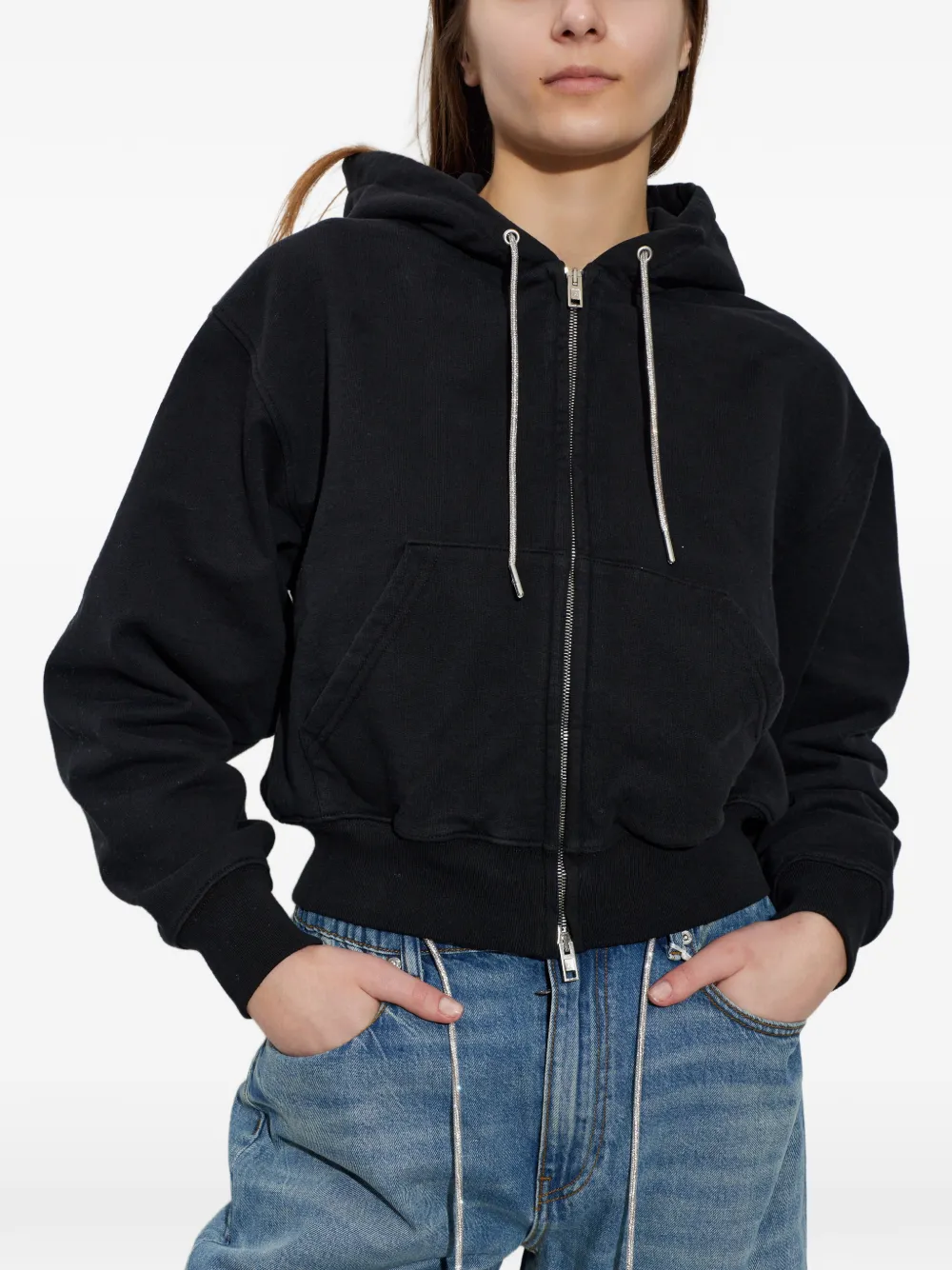 alexander wang ジップアップパーカー Alexander Wang ジップアップ パーカー | ブラック | FARFETCH JP