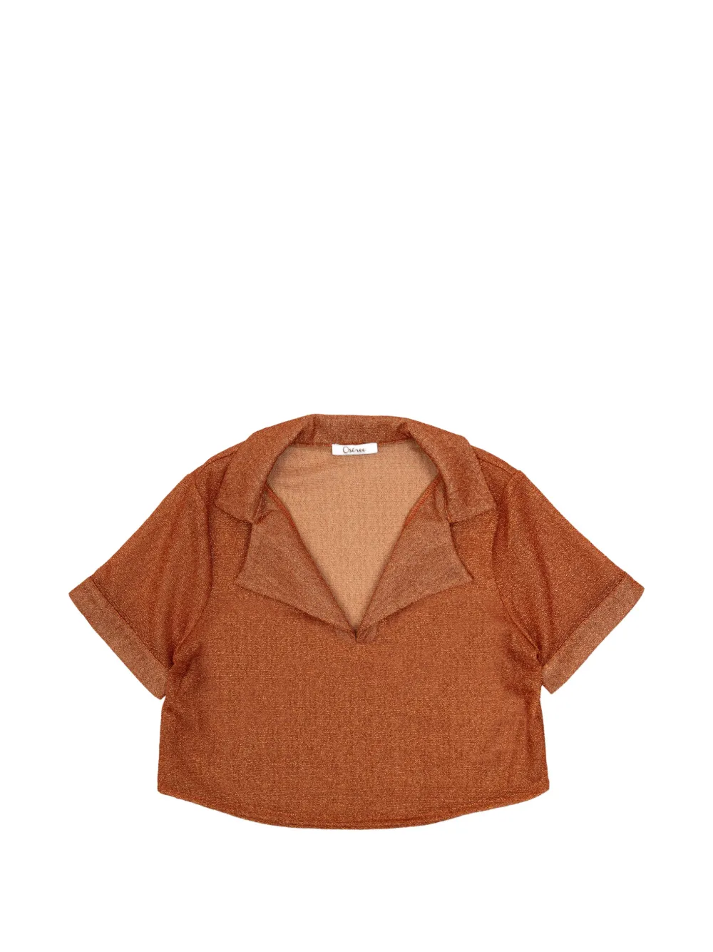 Oseree Kids collared crop top - Orange