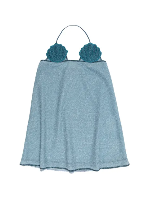 Oseree Kids shell-detail halterneck dress