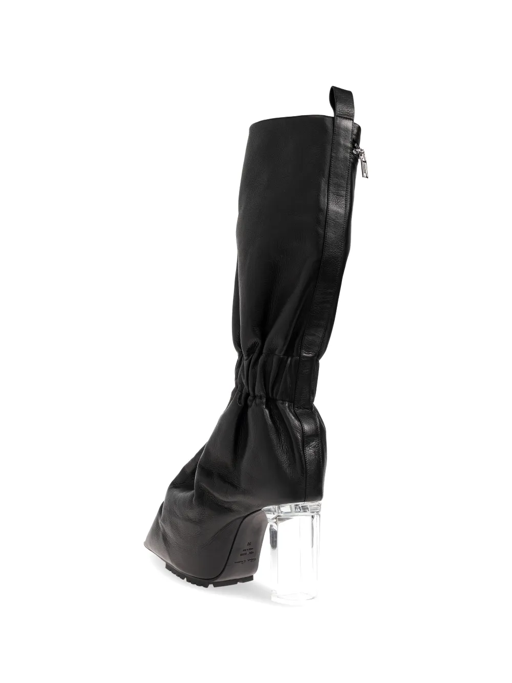 Rick Owens Taquito zipper gathered leather boots Zwart