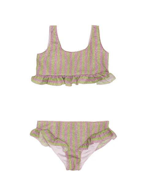 Oseree Kids striped ruffled bikini
