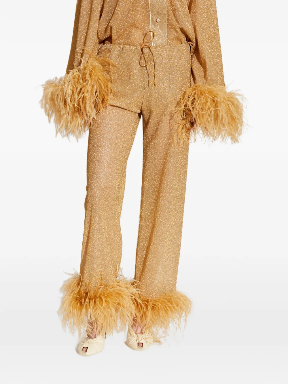 Oséree Broek met veren Goud